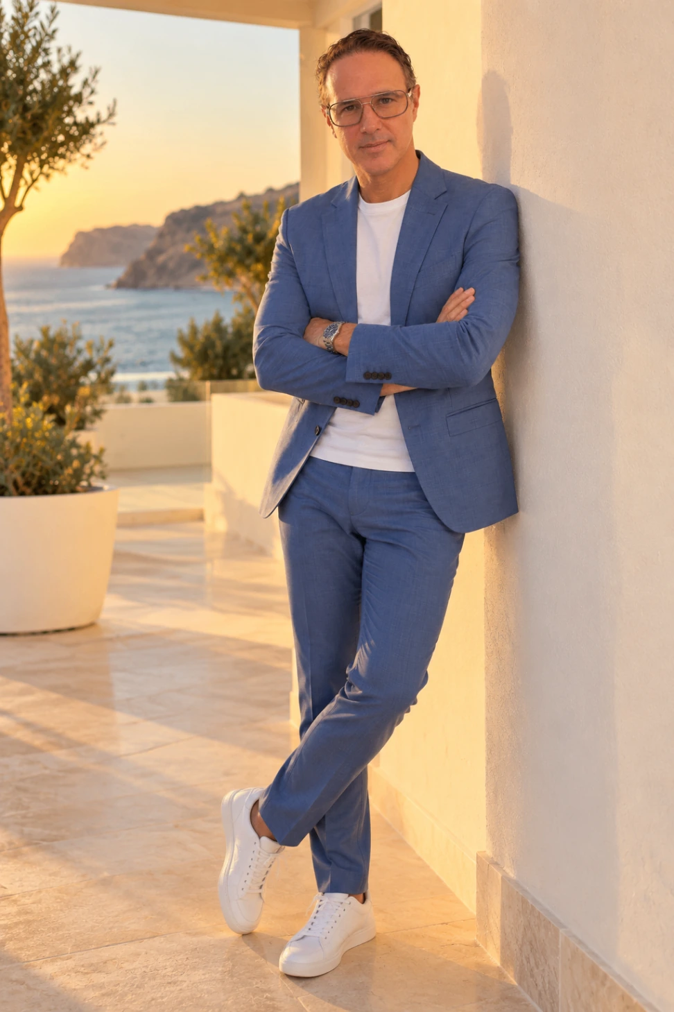 Retrato de Alejandro Pinate al aire libre en la costa mediterránea