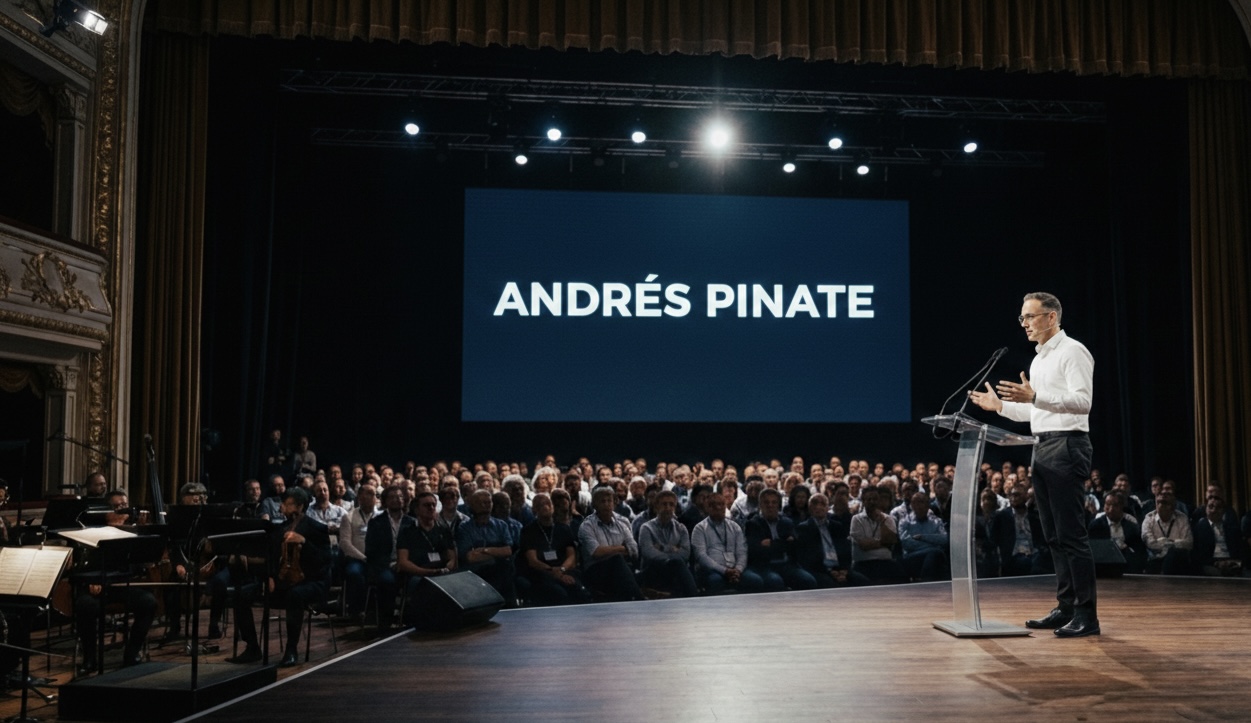 Alejandro Pinate en conferencia ante cientos de personas
