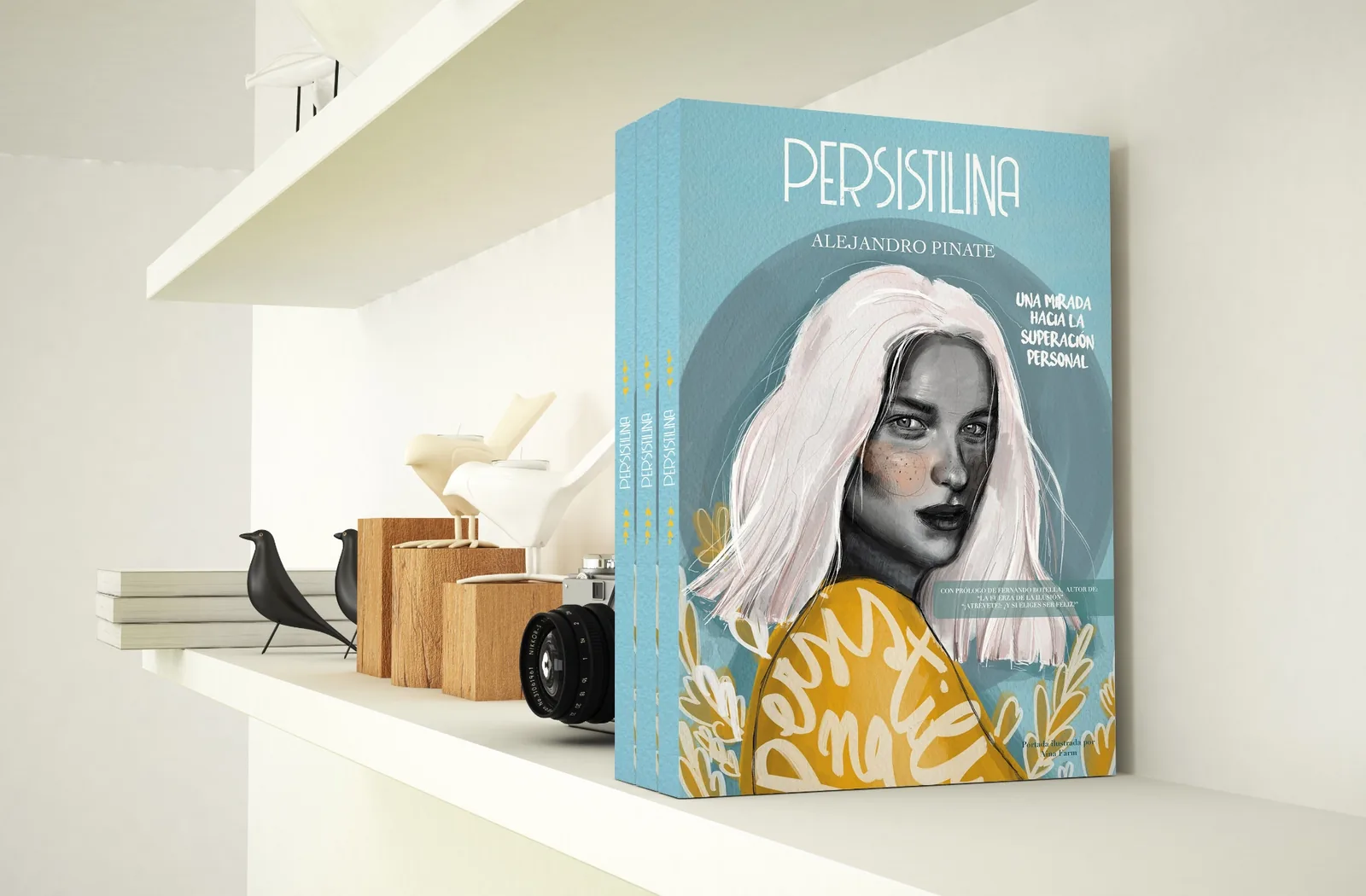 Libro Persistilina de Alejandro Pinate en estanteria minimalista — método de perseverancia