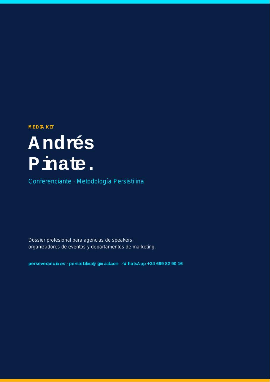 Página 1 del Media Kit: portada con Alejandro Pinate
